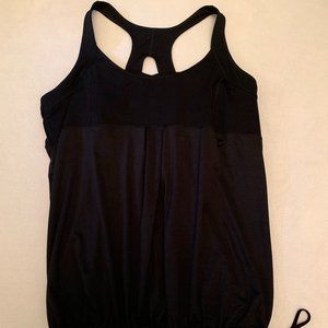 Black Athletic Racer Back Tank Top